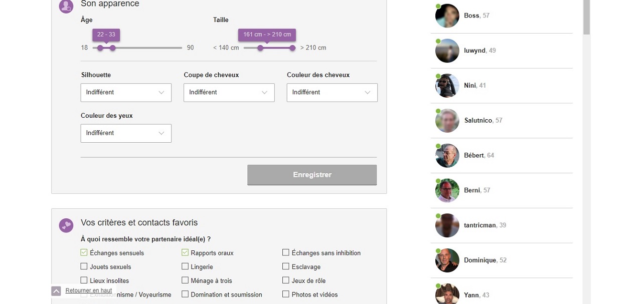 Recherche filtrée