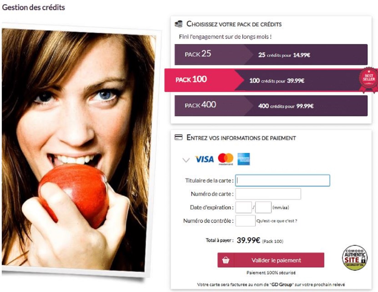 Les tarifs sur Gleeden