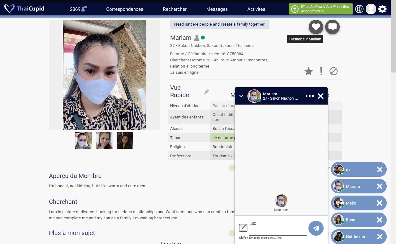 Les échanges du Thai Cupid