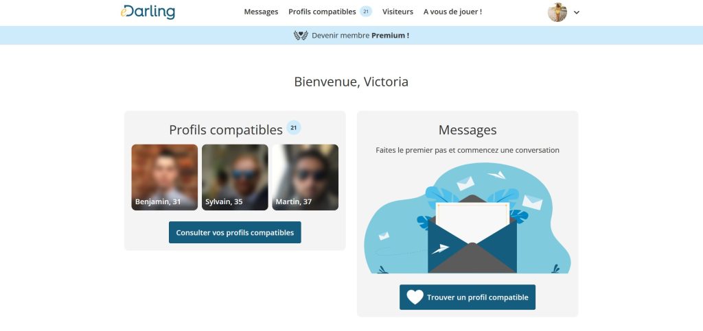 mes profils compatibles sur le portail de rencontres pour divorcés eDarling