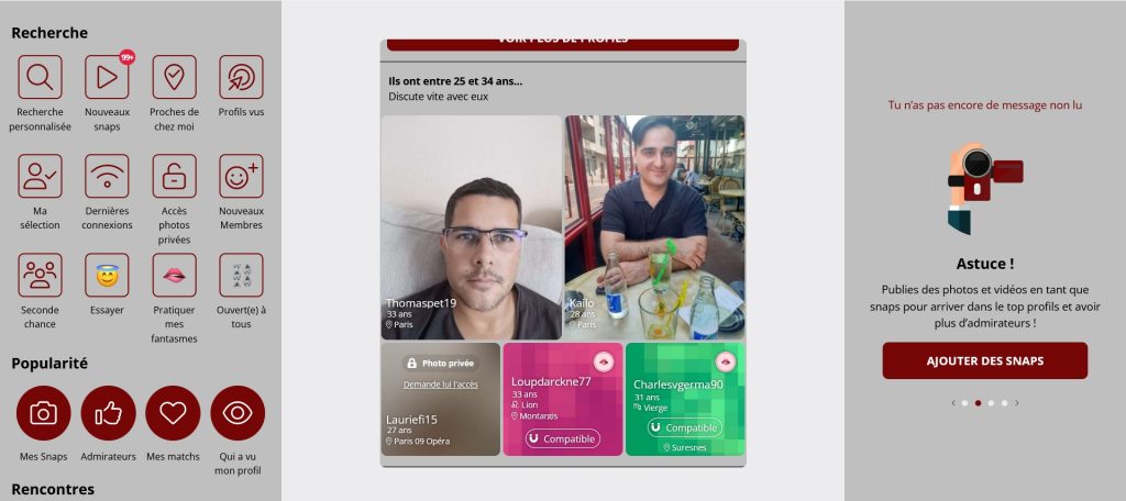 mon interface sur le site de rencontre bdsm J&M SM