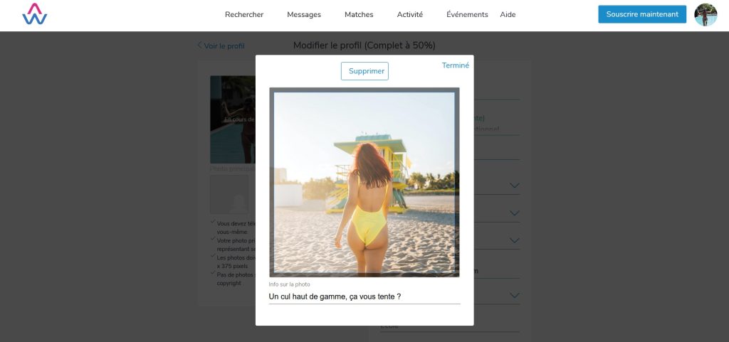 ma photo ultra hot sur le portail de rencontres haut de gamme Attractive World